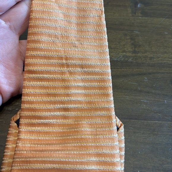 Ermenegildo Zenga Gold Striped Mens Tie Yellow Career Silk - Picture 2 of 4